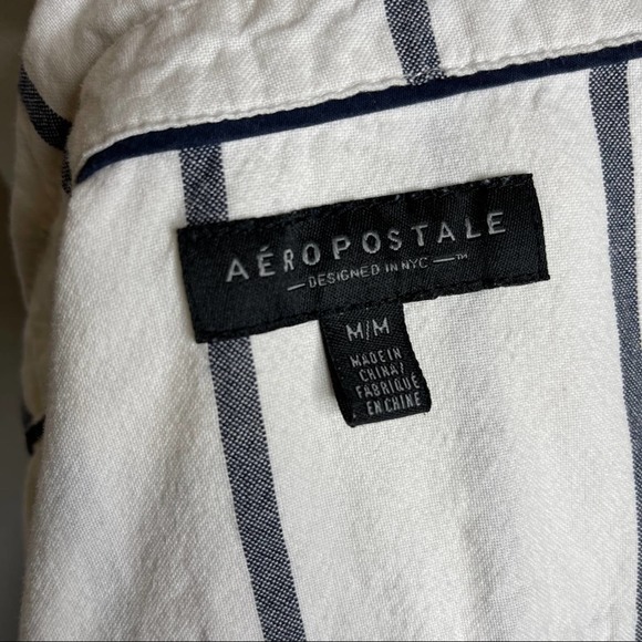 A25). Aeropostale NYC Men Button Down Shirt Long Sleeve - Picture 13 of 15